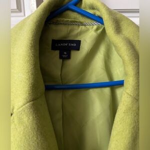 Like new lands end wool lined coat key lime color